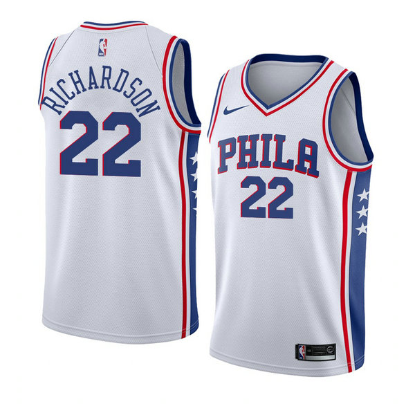 Camiseta baloncesto Malachi Richardson 22 Association 2018 Blanco Philadelphia 76ers Hombre