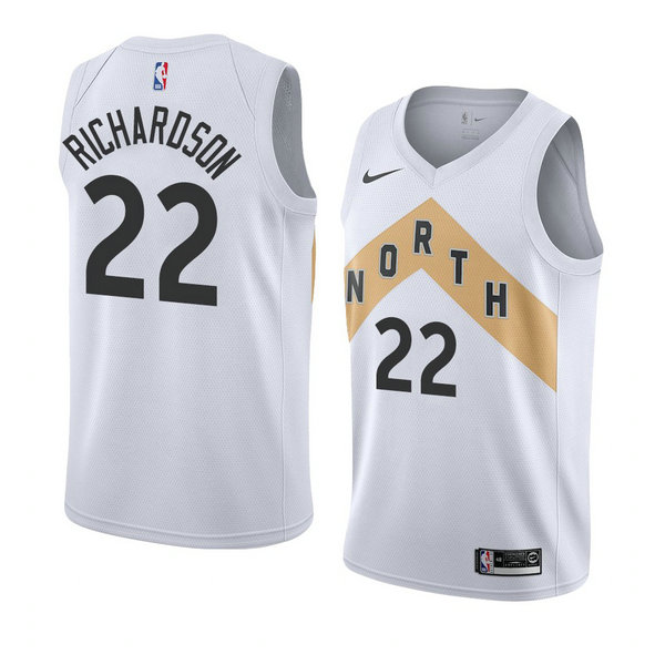 Camiseta baloncesto Malachi Richardson 22 Ciudad 2018 Blanco Toronto Raptors Hombre