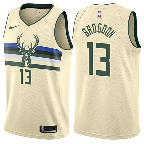 Camiseta baloncesto Malcolm Brogdon 13 Ciudad Crema Milwaukee Bucks Hombre