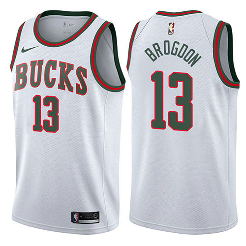 Camiseta baloncesto Malcolm Brogdon 13 Return To Mecca Classic 2017-18 Blanco Milwaukee Bucks Hombre