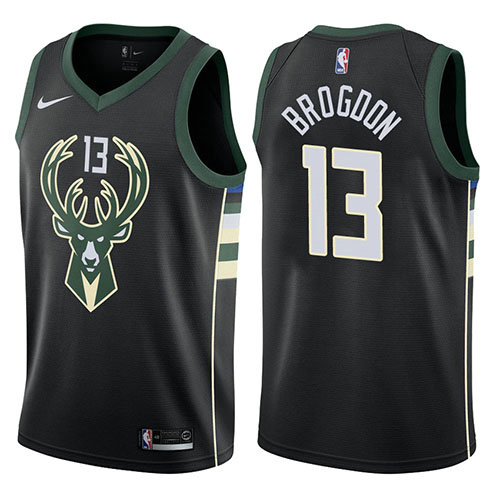 Camiseta baloncesto Malcolm Brogdon 13 Statement Harley 2017-18 Negro Milwaukee Bucks Hombre