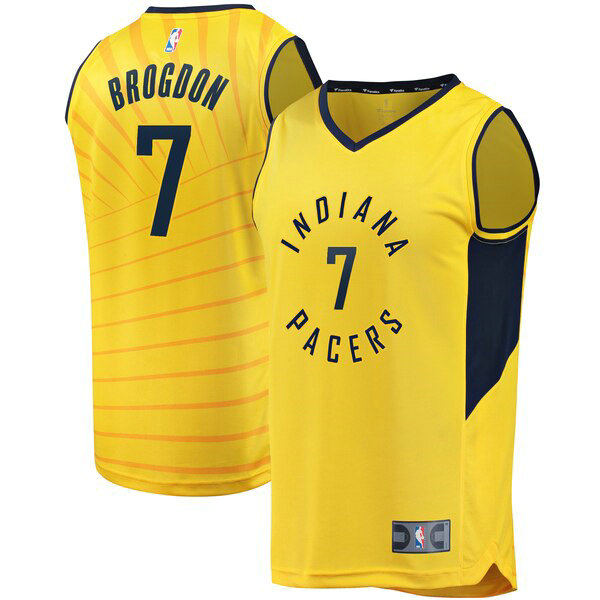 Camiseta baloncesto Malcolm Brogdon 7 Statement Edition Amarillo Indiana Pacers Hombre
