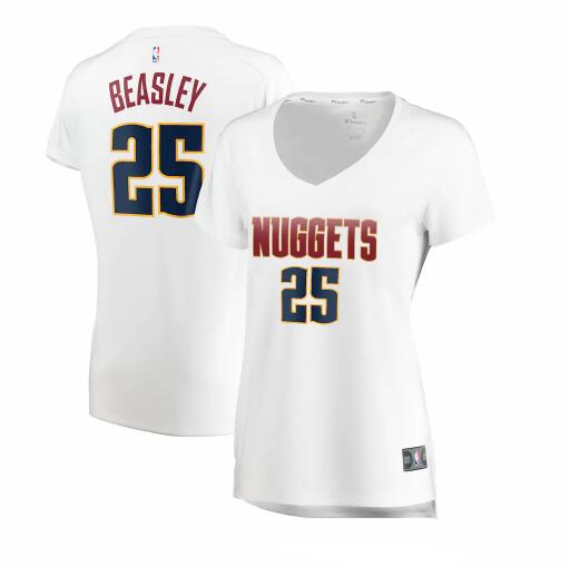 Camiseta baloncesto Malik Beasley 25 association edition Blanco Denver Nuggets Mujer