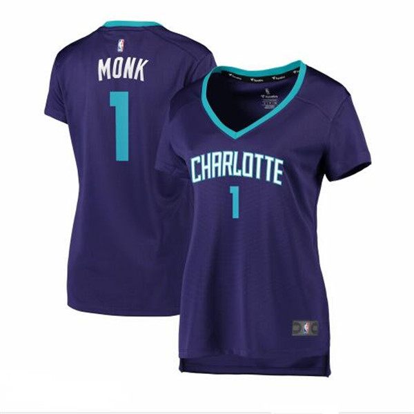 Camiseta baloncesto Malik Monk 1 statement edition Púrpura Charlotte Hornets Mujer