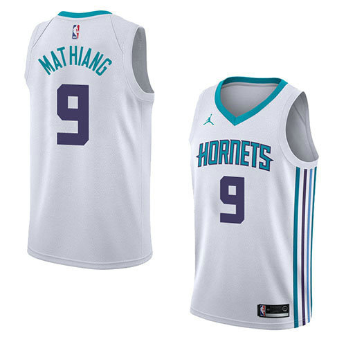 Camiseta baloncesto Mangok Mathiang 9 Association 2018 Blanco Charlotte Hornets Hombre