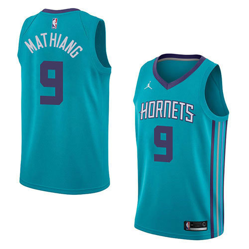 Camiseta baloncesto Mangok Mathiang 9 Icon 2018 Verde Charlotte Hornets Hombre