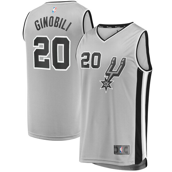 Camiseta baloncesto Manu Ginobili 20 Statement Edition Gris San Antonio Spurs Hombre