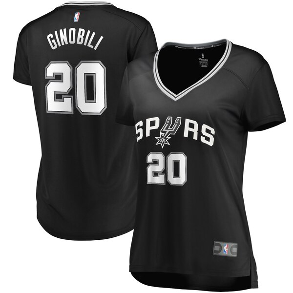 Camiseta baloncesto Manu Ginobili 20 icon edition Negro San Antonio Spurs Mujer