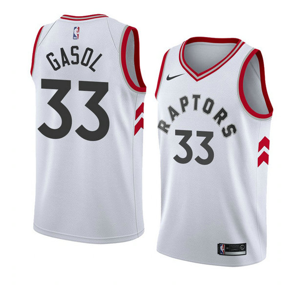 Camiseta baloncesto Marc Gasol 33 Association 2018 Blanco Toronto Raptors Hombre