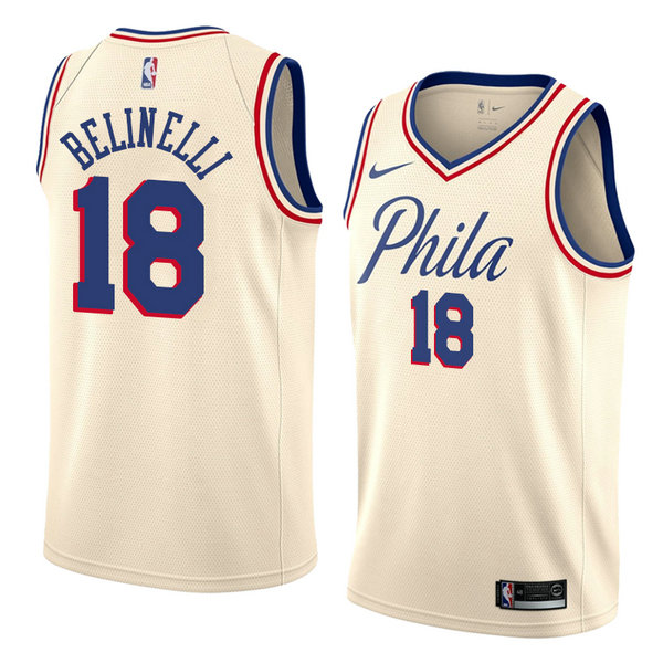 Camiseta baloncesto Marco Belinelli 18 Ciudad 2018 Crema Philadelphia 76ers Hombre