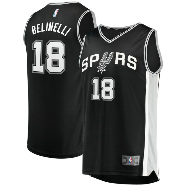 Camiseta baloncesto Marco Belinelli 18 Icon Edition Negro San Antonio Spurs Hombre