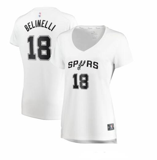 Camiseta baloncesto Marco Belinelli 18 association edition Blanco San Antonio Spurs Mujer