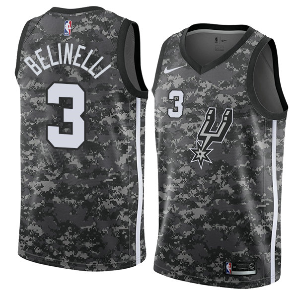 Camiseta baloncesto Marco Belinelli 3 Ciudad 2018 Gris San Antonio Spurs Hombre