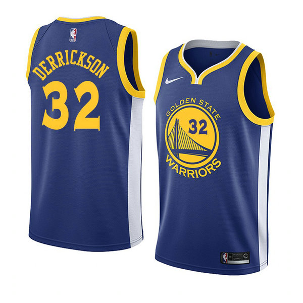 Camiseta baloncesto Marcus Derrickson 32 Icon 2018 Azul Golden State Warriors Hombre