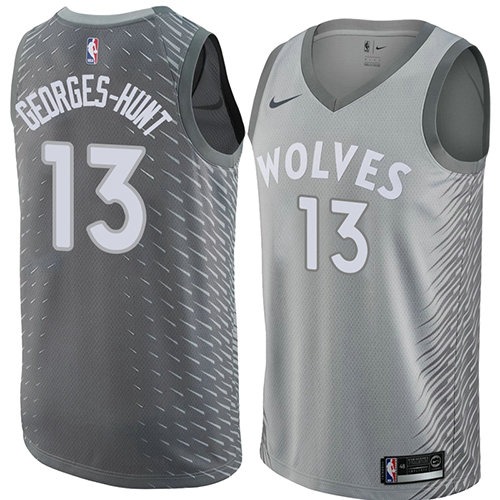 Camiseta baloncesto Marcus Georges-Hunt 13 Ciudad 2018 Gris Minnesota Timberwolves Hombre