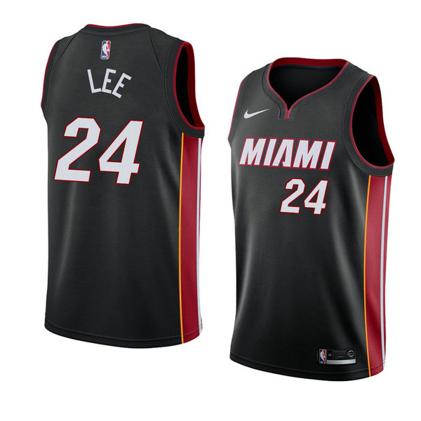 Camiseta baloncesto Marcus Lee 24 Icon 2018 Negro Miami Heat Hombre