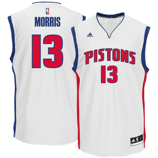 Camiseta baloncesto Marcus Morris 13 adidas Home Replica Blanco Detroit Pistons Hombre