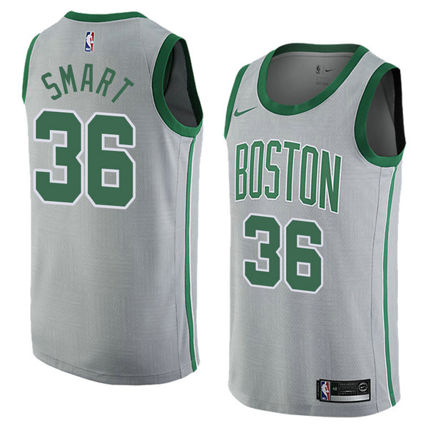 Camiseta baloncesto Marcus Smart 36 Ciudad 2018 Gris Boston Celtics Hombre