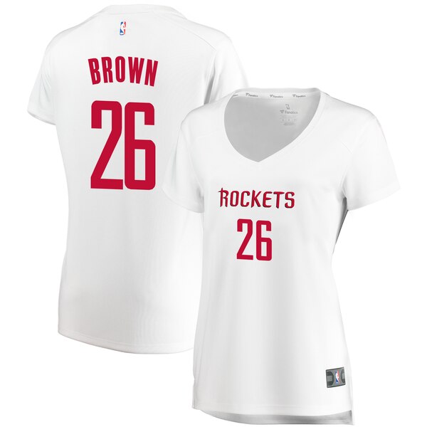 Camiseta baloncesto Markel Brown 26 association edition Blanco Houston Rockets Mujer