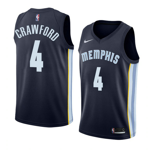 Camiseta baloncesto Markel Crawford 4 Icon 2018 Azul Memphis Grizzlies Hombre