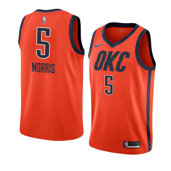 Camiseta baloncesto Markieff Morris 5 Earned 2018-19 Naranja Oklahoma City Thunder Hombre