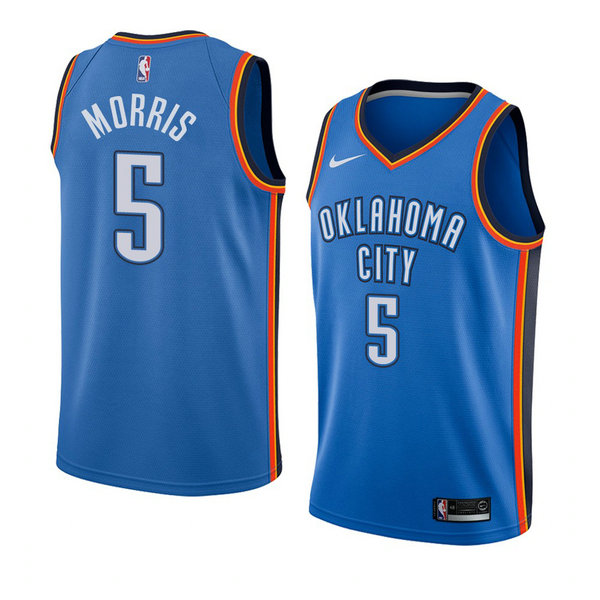 Camiseta baloncesto Markieff Morris 5 Icon 2018 Azul Oklahoma City Thunder Hombre
