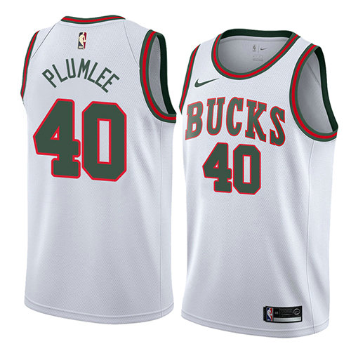 Camiseta baloncesto Marshall Plumlee 40 Classic 2018 Blanco Milwaukee Bucks Hombre