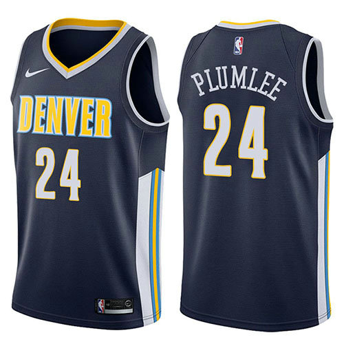 Camiseta baloncesto Mason Plumlee 24 Icon 2017-18 Azul Denver Nuggets Hombre
