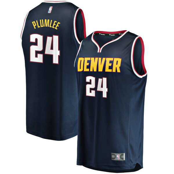 Camiseta baloncesto Mason Plumlee 24 Icon Edition Azul Denver Nuggets Hombre