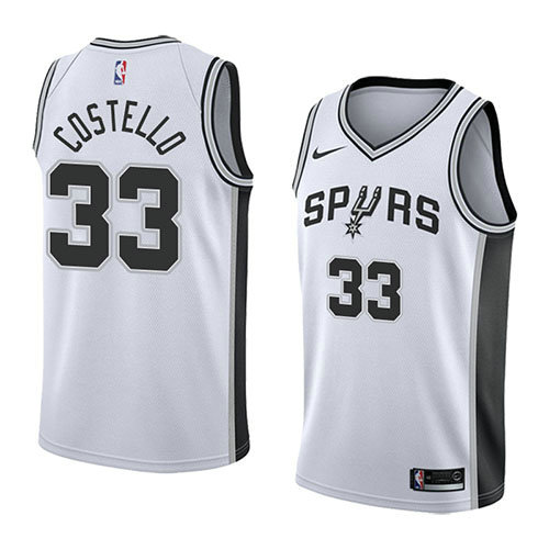 Camiseta baloncesto Matt Costello 33 Association 2018 Blanco San Antonio Spurs Hombre