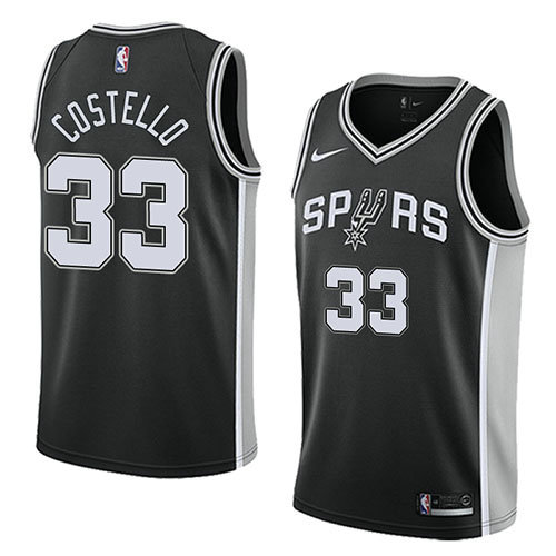 Camiseta baloncesto Matt Costello 33 Icon 2018 Negro San Antonio Spurs Hombre