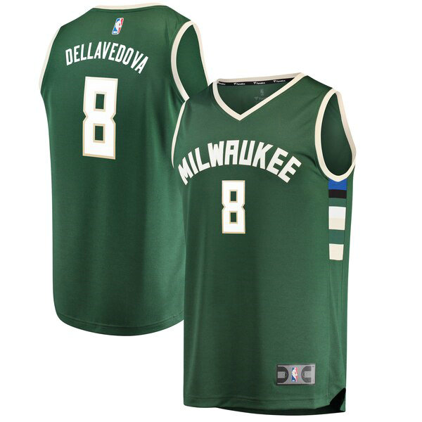 Camiseta baloncesto Matthew Dellavedova 8 Icon Edition Verde Milwaukee Bucks Hombre