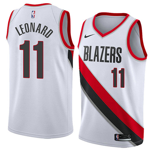 Camiseta baloncesto Meyers Leonard 11 Association 2018 Blanco Portland Trail Blazers Hombre