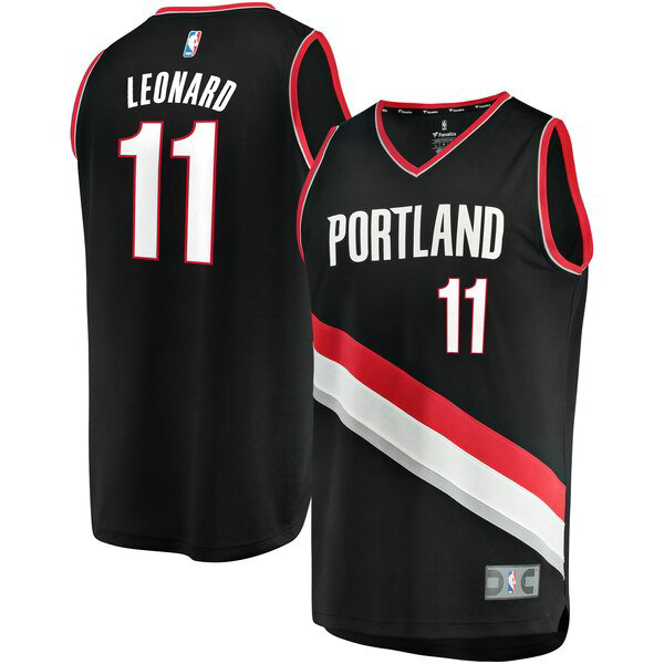 Camiseta baloncesto Meyers Leonard 11 Icon Edition Negro Portland Trail Blazers Hombre