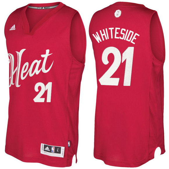 Camiseta baloncesto Miami Heat Navidad 2016 Hassan Whiteside 21 Roja