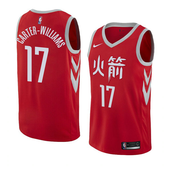 Camiseta baloncesto Michael Carter-Williams 17 Ciudad 2017-18 Rojo Houston Rockets Hombre
