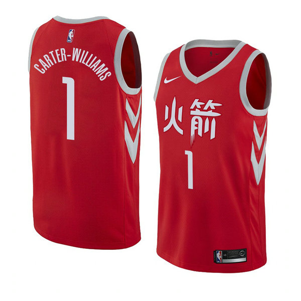 Camiseta baloncesto Michael Carter-Williams 1 Ciudad 2018 Rojo Houston Rockets Hombre