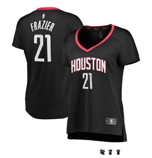 Camiseta baloncesto Michael Frazier 21 statement edition Negro Houston Rockets Mujer