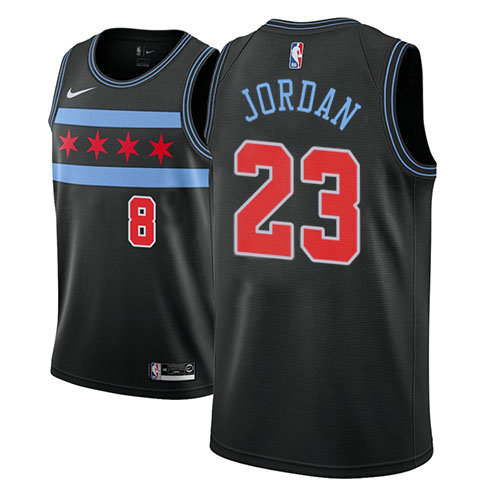 Camiseta baloncesto Michael Jordan 23 Ciudad 2018-19 Negro Chicago Bulls Hombre