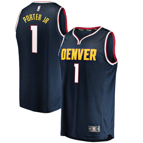 Camiseta baloncesto Michael Porter Jr 1 Icon Edition Azul Denver Nuggets Hombre