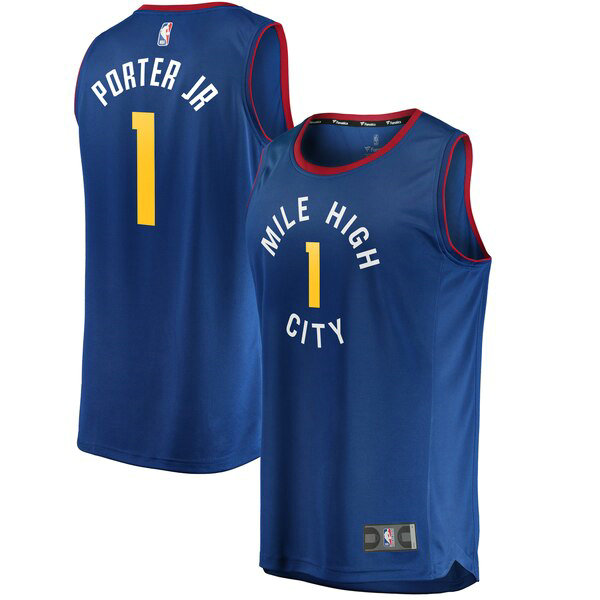 Camiseta baloncesto Michael Porter Jr 1 Statement Edition Azul Denver Nuggets Hombre