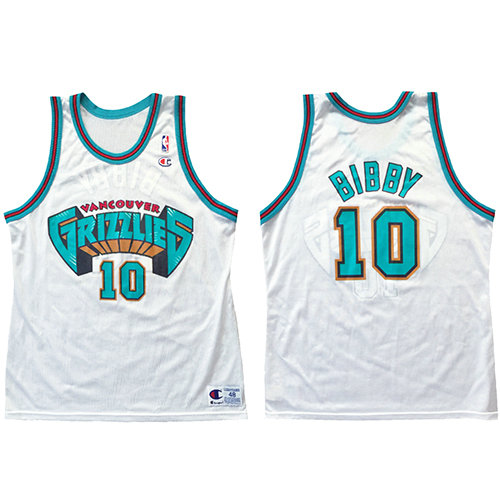 Camiseta baloncesto Mike Bibby 10 Historic Retro Blanco Vancouver Grizzlies Hombre