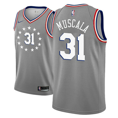 Camiseta baloncesto Mike Muscala 31 Ciudad 2018-19 Gris Philadelphia 76ers Hombre