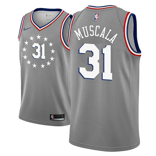 Camiseta baloncesto Mike Muscala 31 Ciudad 2018-19 Gris Philadelphia 76ers Hombre