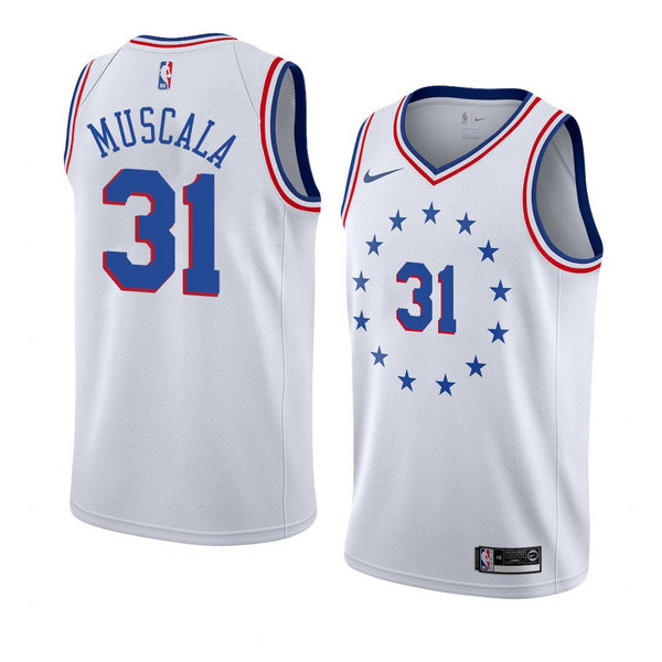 Camiseta baloncesto Mike Muscala 31 Earned 2018-19 Blanco Philadelphia 76ers Hombre