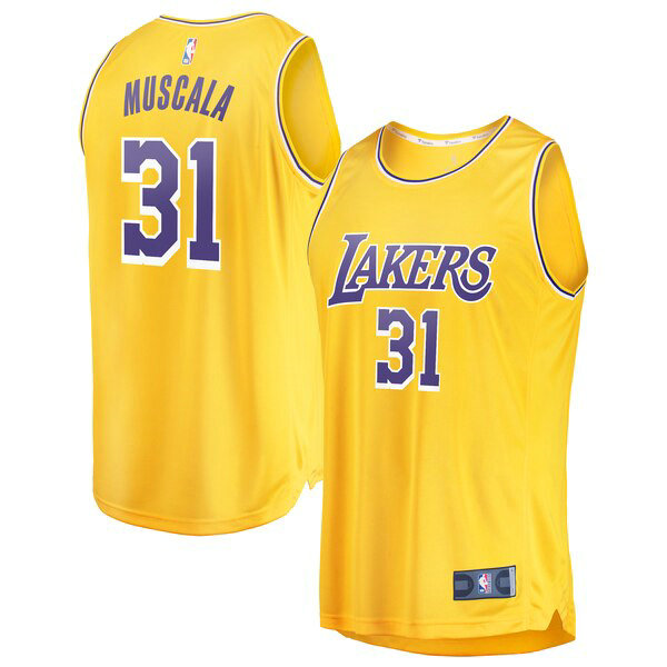 Camiseta baloncesto Mike Muscala 31 Icon Edition Amarillo Los Angeles Lakers Hombre