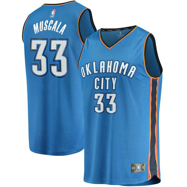 Camiseta baloncesto Mike Muscala 33 Icon Edition Azul Oklahoma City Thunder Hombre