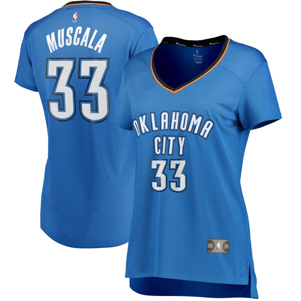 Replica de camiseta baloncesto mike muscala 33 icon edition azul oklahoma city thunder mujer