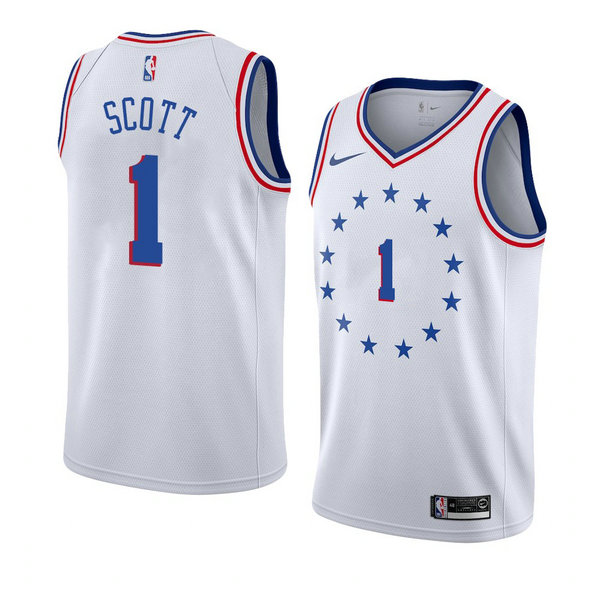 Camiseta baloncesto Mike Scott 1 Earned 2018-19 Blanco Philadelphia 76ers Hombre