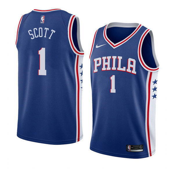Camiseta baloncesto Mike Scott 1 Icon 2018 Azul Philadelphia 76ers Hombre